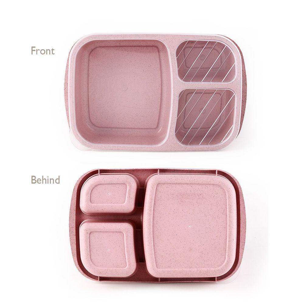 Durable Dinnerware Wheat Straw Food Fruit Container Picnic Storage Boxs Lunchbox Lunch Box