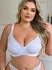 Plus Size Women's Ultra-Sexy Bow Decor Bra - Plus Size Bras Solid Ultra-Thin Underwire Comfortable Supportive and Stylish Lingerie for Curvy Women