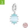 Light Blue Rock Candy Diy Pendant Jewelry Accessories Dream Classic Claw Set S925 Sterling Silver Beads