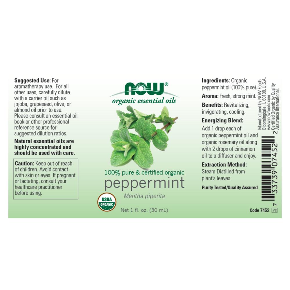 Now Food Pure Essential Aroma Oil, 30ml, 1 Ea, Peppermint