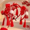 Plush Ball Hanfu Hair Bun Hair Hoop Fuwa Red Hairband Simple Chinese New Year Headwear Girls