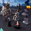 Mini Halloween Miniature Figurine Bone Skull Desktop Knick-knack  Festival Supplies