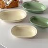 Скандинавские минималистичные тарелки Керамические глубокие тарелки Овальные Высокоэстетичные тарелки для завтрака Салатники Бытовые суповые тарелки Ins Посуда