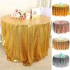 Sequin Tablecloth Party Glitter Round Table Cloth Cover For Events Wedding Party Christmas Decoration Rose Gold Silver