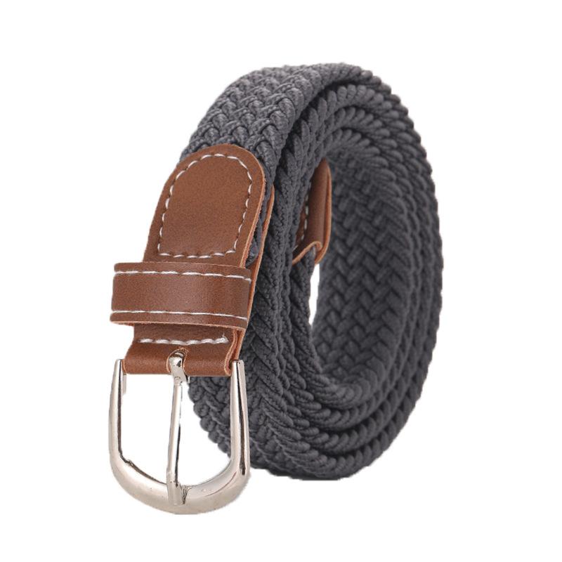 Fashion Universal Woven Thin Belt Elastic Casual Canvas Belt for Women Pants Jeans Knitted Needle Buckle Waistband Belts for Women
