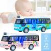Children Inertial Bus Puzzle Toy Car Light Sound Function Can Open The Door