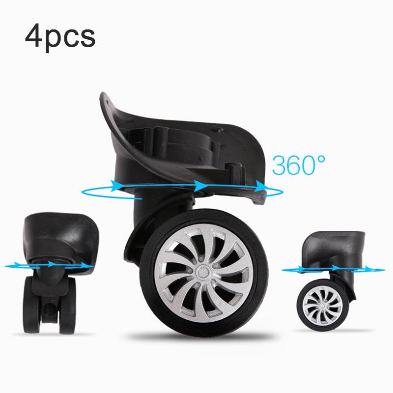 4pcs/set Replacement Luggage Suitcase Wheels Swivel Universal Wheel Black