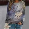 Women's Casual Landscape Printed Long Sleeved Shirt Loose Elegant Autumn Popular Hoodie Round Neck