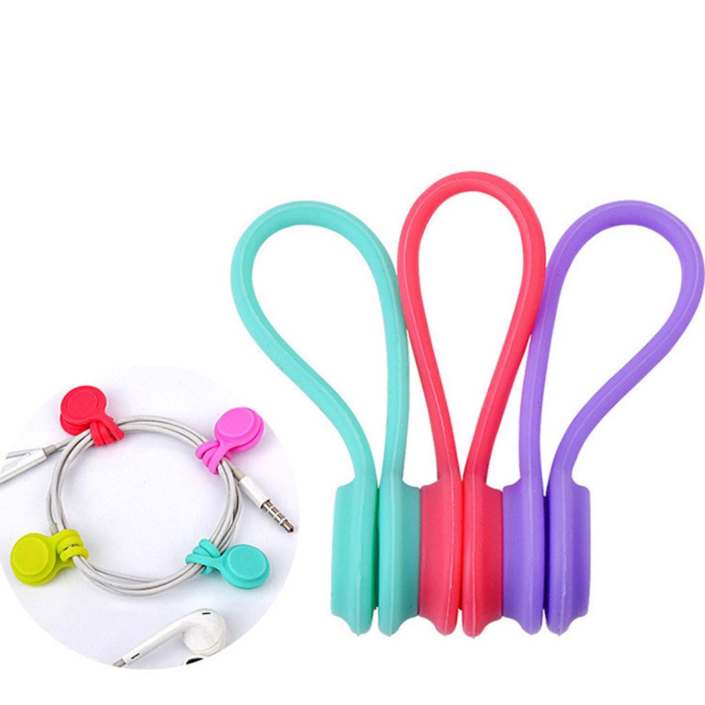 Reusable Magnetic Cable Ties Cord Organizers, Strong Magnetic Ties