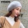 Women's Autumn and Winter Hats Plus Velvet Thickening Warm Ear Protection Knitted Hat Beret Rabbit Fur Hat Woolen Hat Women