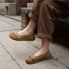 Genuine Leather Versatile Loafers Retro Solid Color Soft Soled Soft Cowhide Women's Slip-on Shoes