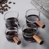Coffee Measuring Cup Mini Jigger Espresso Cup Glass With Wooden Handle Measuring Coffee Share Pot