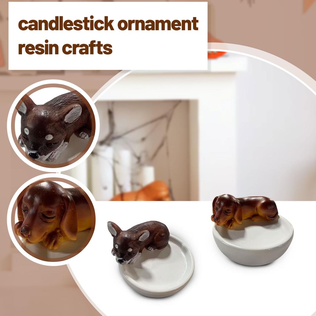 Dog Tea Candle Holder Puppy Stand For Room Bathroom Table Centerpiece Decor Puppy Candle Holder Resin Ornaments Crafts