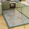 Rug for Kitchen Vinyl Carpet Pvc Waterproof Leather Floor Mat Large Pink Flower Floral Pastoral Style Home Decoration Rugs
