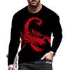 3D Printed Cool Scorpion T-Shirt For Men Animal Pattern Tees Spring Autumn Long Sleeves Loose Street T Shirts Round Neck Tops
