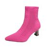 Knitting Mesh Ankle Goth Boots Women Autumn Designer Fashion Elastic Sock Pumps Boots High Heels Sexy Dress Booties for Women