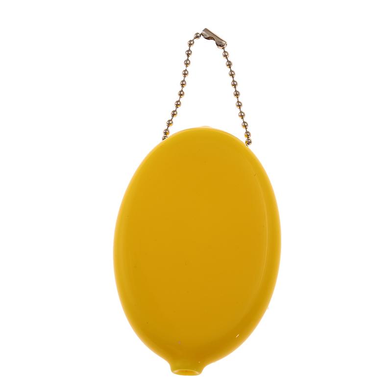 Овальный кошелек для монет, красочный мешочек для монет из ПВХ, милый держатель для монет с цепочкой