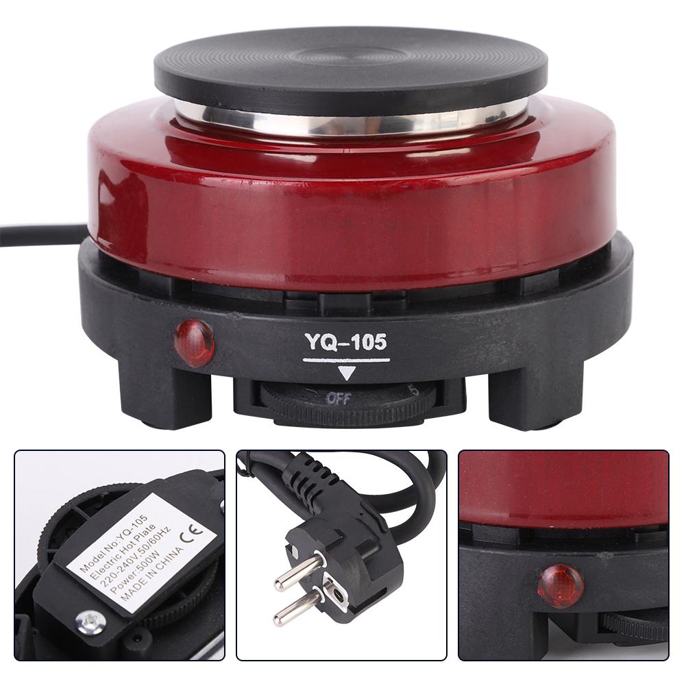 500W Household Portable Mini Electric Stove Heating Plate Heater (Red  )