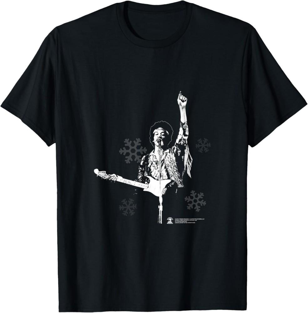 Jimi Hendrix Men's Black Snowflake T-Shirt