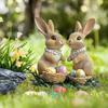 Easter Rabbit and Eggs Garden Stake Acrylic Waterproof Outdoor Decoration Yard Ornament for Seasonal Celebration