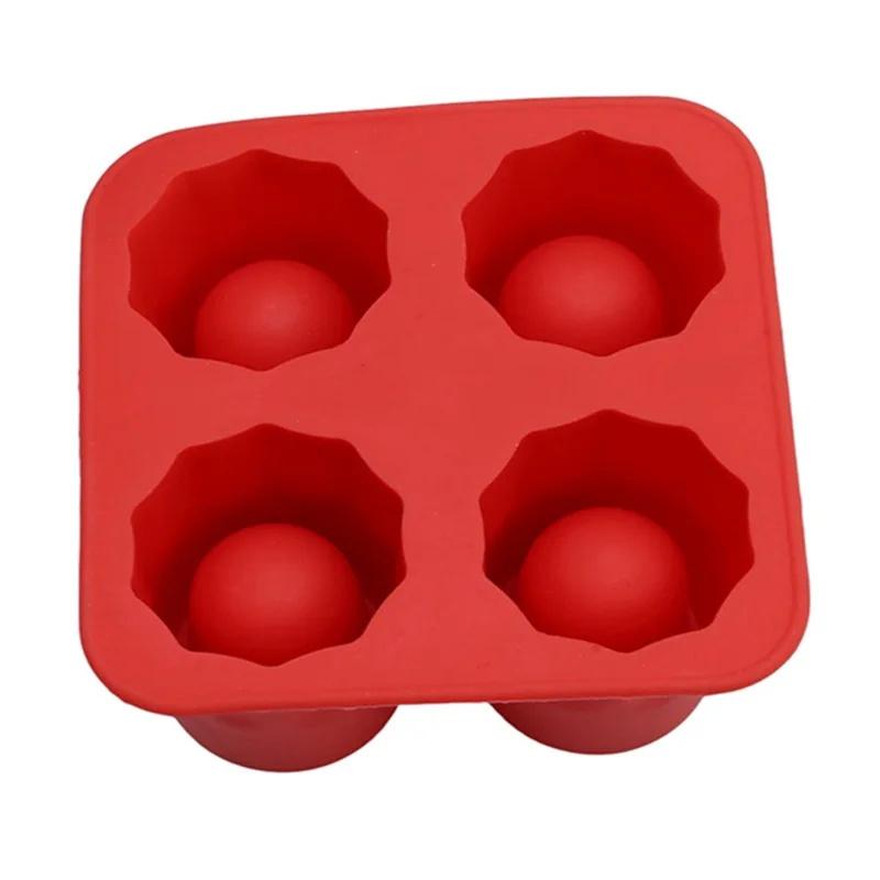 Silicone Ice Cube Mold With 4 Compartments Reusable Ice Cubes For Drinks Each Capable Of Holding 1oz Multifunction Ice Cup Mold