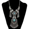Vintage Tassel Statement Necklaces for Women Boho Ethnic Geometric Crystal Jewelry