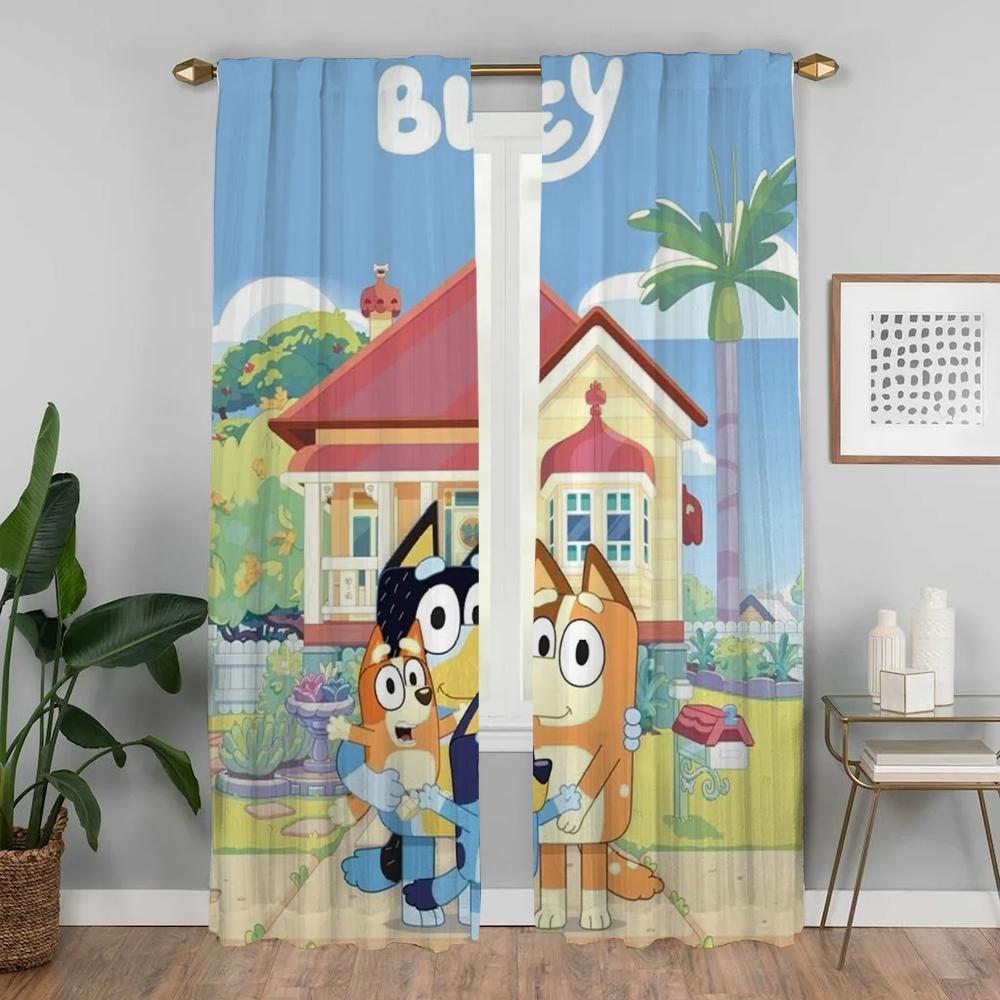 Tulle for Bedroom B-BlueyS Halloween Decoration Home Interior Curtains for Living Room Window Curtain Partition Blinds Shades