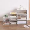 Stackable Desktop Storage Drawers Document Sundries Holder Cosmetic Organizer Box for Office School Home Storage Cabinet