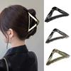 Solid Color Crossing Teeth Spring Design Hair Claw Triangle Shape Metal Hair Clip Hair Accessories