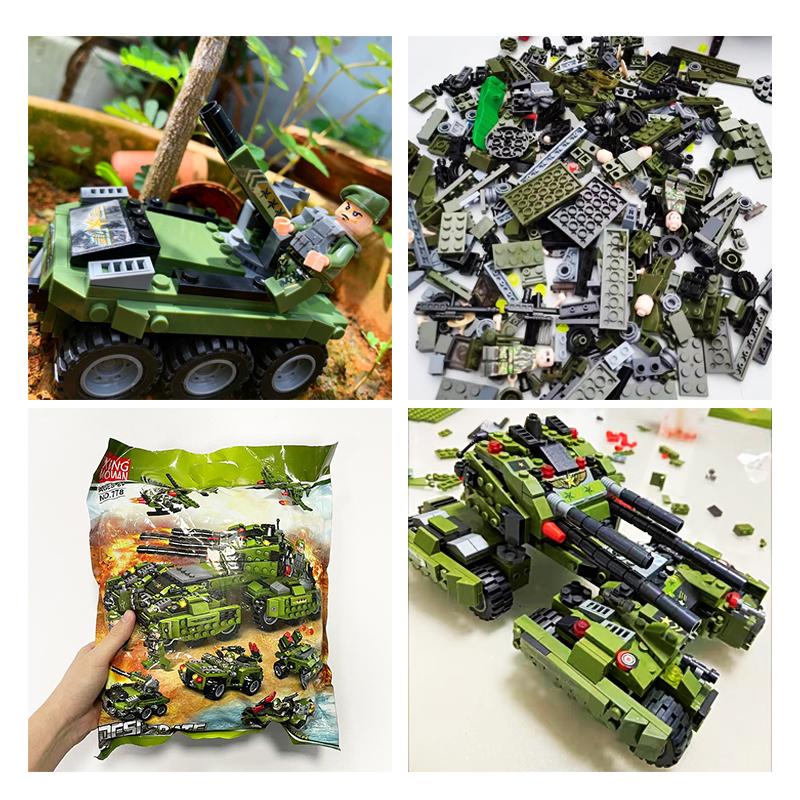 Domibro Military Building Blocks WW2 Tank Army Bricks Toys for Boys Birthday Gift
