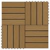 VidaXL 11x WPC Relief Terrace Tile 30x30 Cm 1 M² Teak Garden Tile 45037
