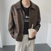 Men's Trendy Korean Retro Leather Jacket - Autumn Lapel Style