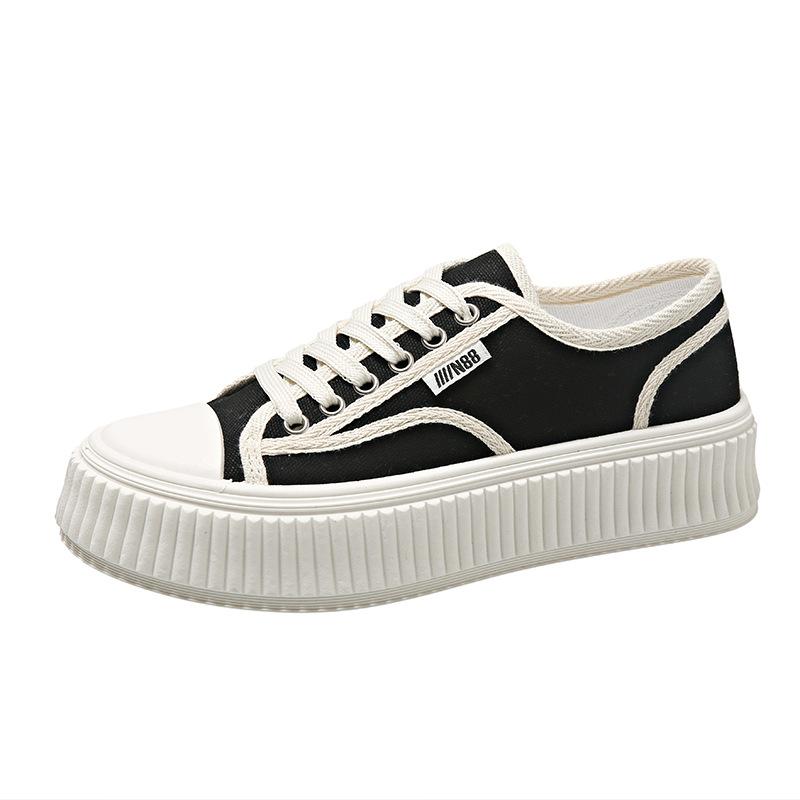 Canvas Biscuit Shoes Women's Spring New Platform Casual Shoes Muffin White Shoes Women's Tide