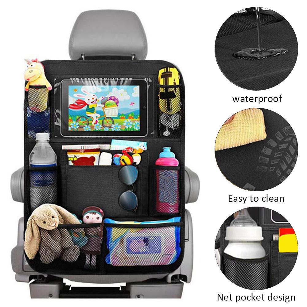 Car Backseat Organizer with 6 Pockets Auto Storage Pocket Cover Car Seat Back Protector Car Tidy Organiser Accessorie for Travel
