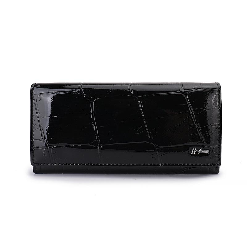 Женский длинный кошелек из натуральной кожи Магнитная застежка Кожа коровы Женские кошельки для мелочи Модные высококачественные кошельки Женский кошелек для денег Женская сумка-клатч
