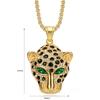 Cubic Zirconia Leopard Head Pendant Stainless Steel Necklace For Men Hip-hop Trendy Jewelry Gift