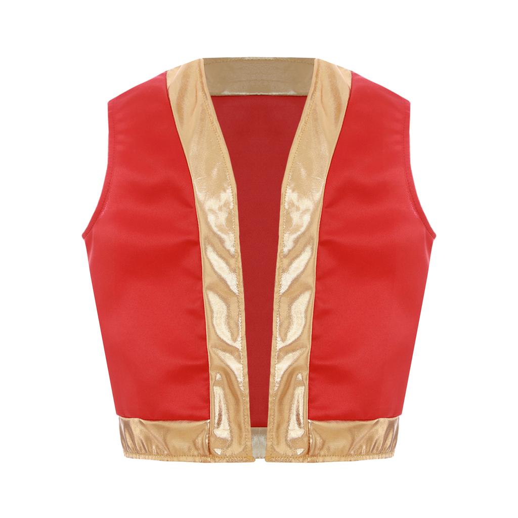 Boys Girls No-Button Toad Vest Kid Arabian Sleeveless Waistcoat Party Costume Vests