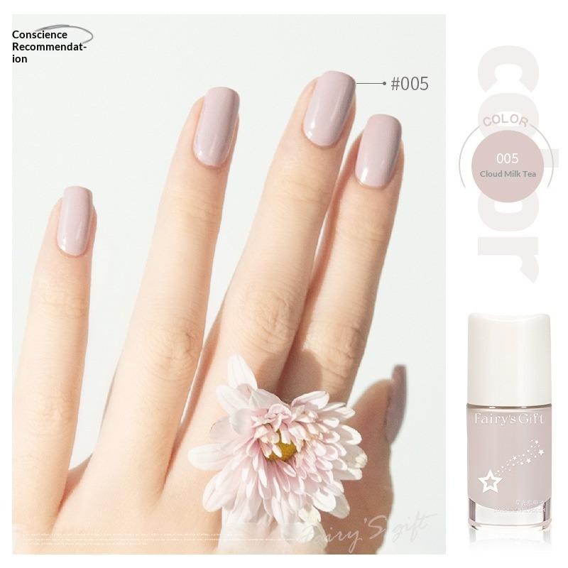 No-bake, Non-peelable, Long-lasting, Quick-drying, Waterproof, Colorfast, Oil-proof, and Waterproof Nail Polish.