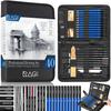 40 Professional Art Set, Pencils, Pastel Crayons, Graphites and Charcoals, Kit for Drawing, Sketching and Shading