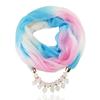 Summer Ladies Scarf Stylish Comfortable Resin Stone Charm Female Necklace Outdoor Wear Sun Protection EMA