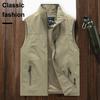 Men Casual Waistcoat Stand Collar Sleeveless Zipper Placket Vest Coat Mesh Lining Outdoor Quick Drying Waistcoat with Pockets