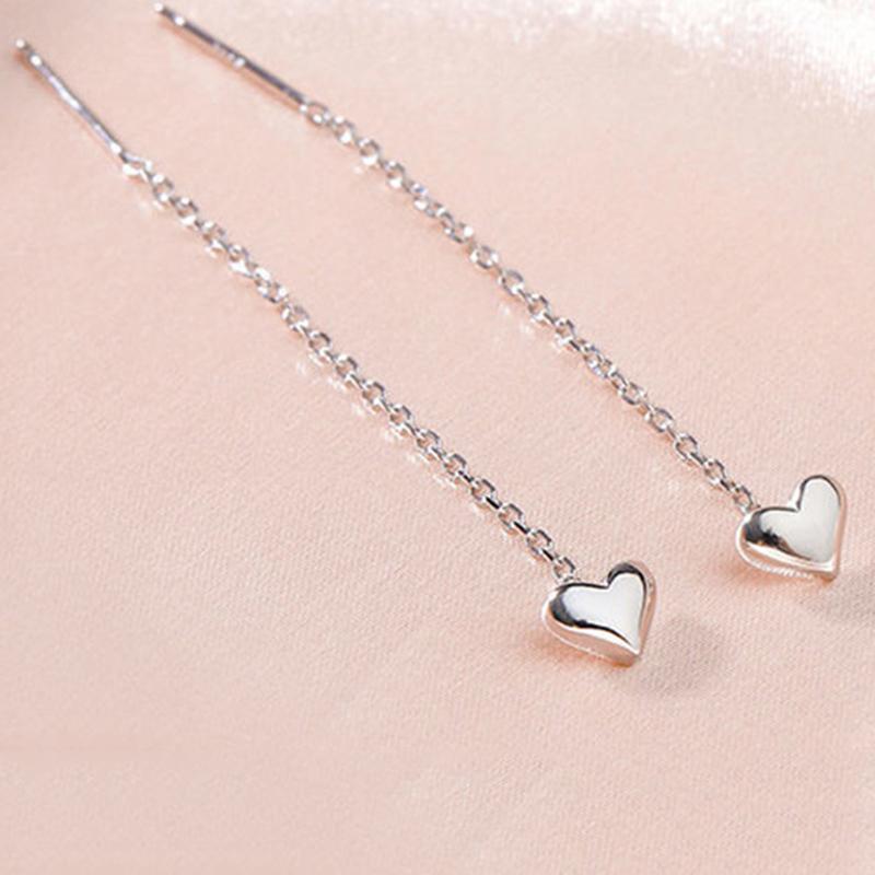 1Pair Tassel Heart Beads Pendants Drop Earrings For Women Hanging Ear Jewelry