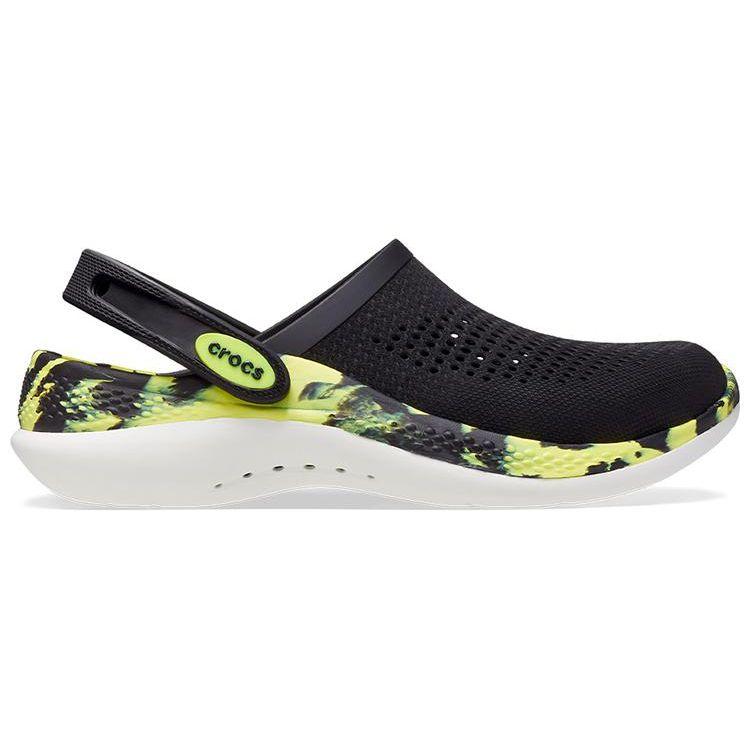 Crocs LiteRide EVA 360 Lightning Shoes Marble Pattern Clogs Beach Sandals Unisex Sandals Black 207634-02K