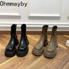 Модные женские короткие сапоги на платформе и каблуке, модные нескользящие туфли с молнией сзади 2024 года, новые женские ботильоны на осень-зиму