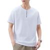 Men's Fashion Versatile Collar Loose V-neck Short Sleeved T-shirt Summer Loose Half Sleeved T-shirt