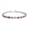 Gorgeous Light Luxury Design Multi-colored Natural Tourmaline Gems Bracelet 925 Silver Jewelry for Women Wedding & Banquet Gifts
