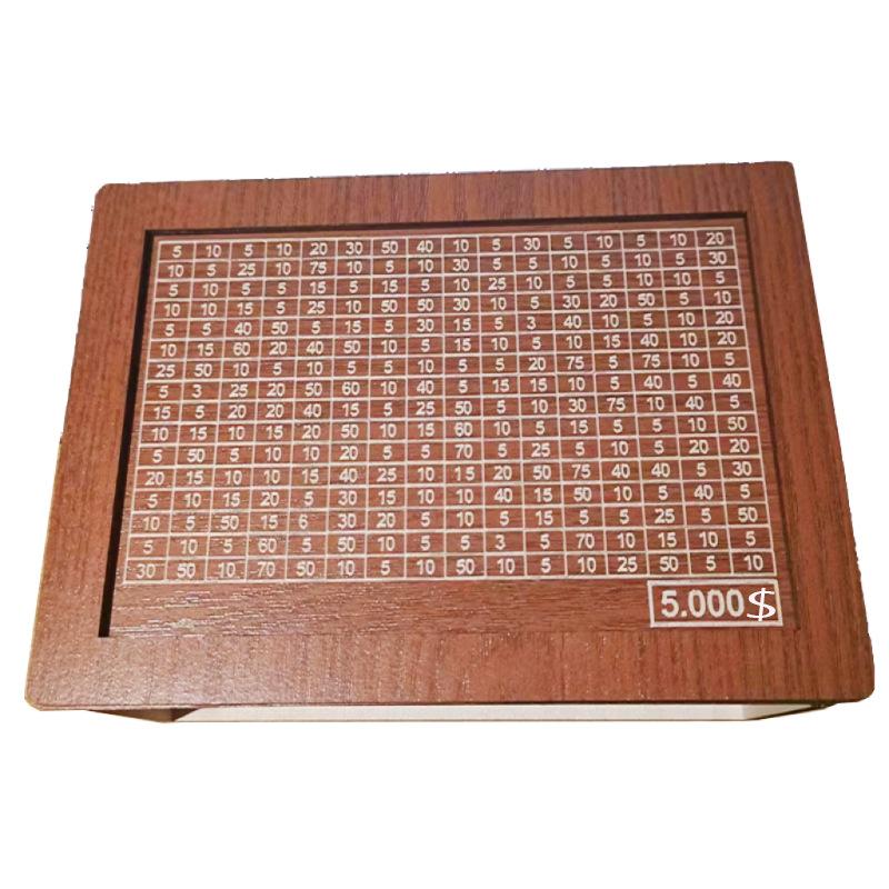 500/1000/2000/3000/5000/10000 Euro Money Box Wooden Piggy Bank with Reusable Money Box with Saving Goal and Numbers Boxes