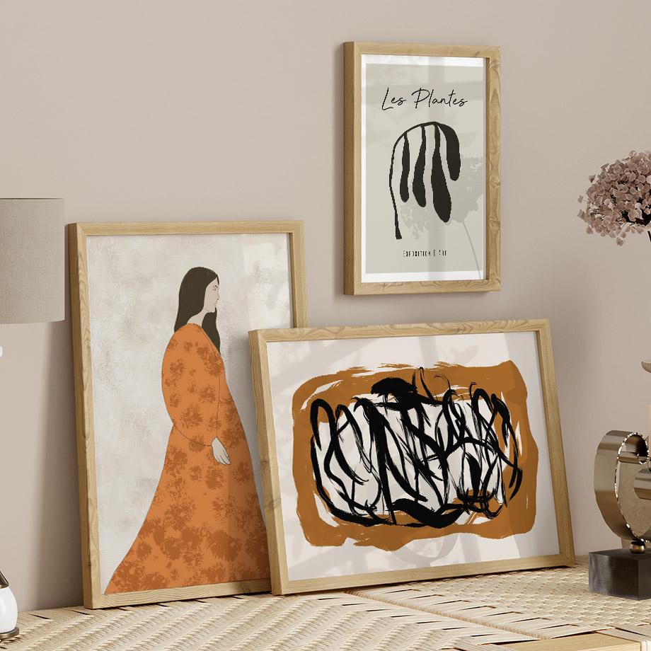 Abstract Matisse Coralline Leaves Flower Girl Wall Art Living Room Decoration Nordic Posters And Prints Canvas Painting Pictures