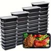 10PCS / 1000ml Meal Preparation Containers, Reusable Food Containers with LIDS for Food Preparation, Disposable Lunch Boxes