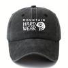 Men'S Vintage Printed Letter Washed Baseball Cap MOUNTAIN HARD WEAR Curved Brim Hat, Outdoor Men'S Cycling Ll Cap